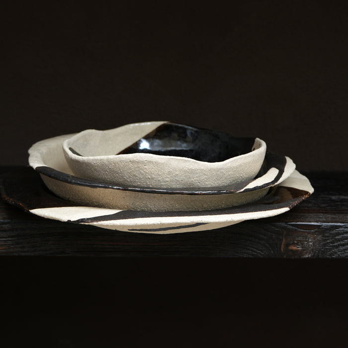 Bol-assiette en grès