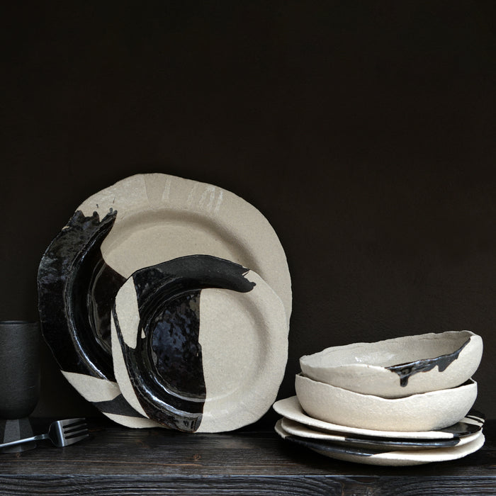 Assiette à dessert en grès