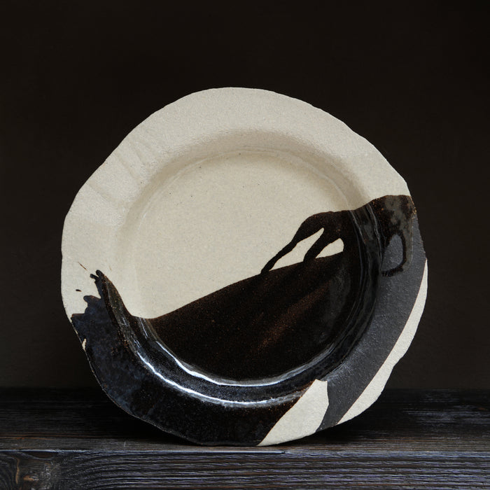 Grande assiette plate en grès