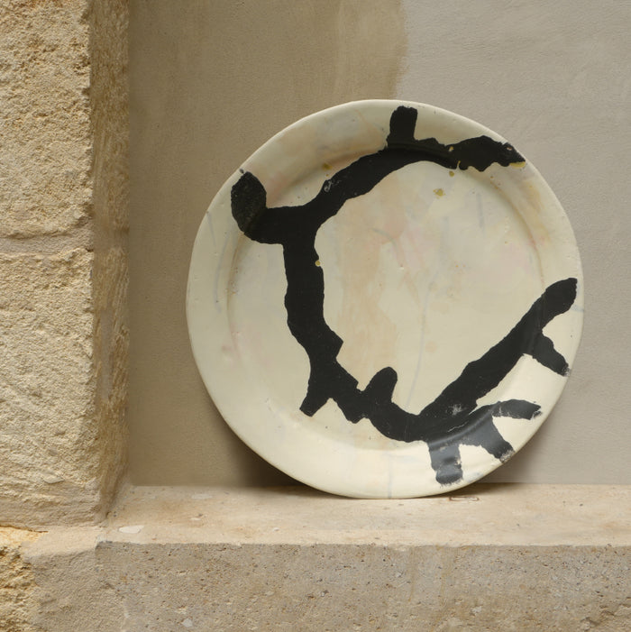 Grand plat en grès émaillé