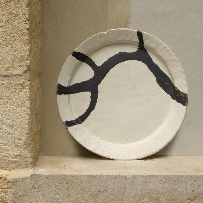 Grand plat en grès émaillé